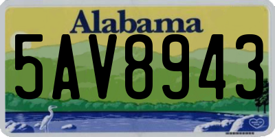 AL license plate 5AV8943