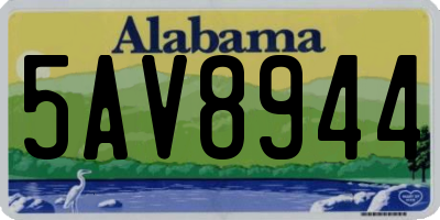 AL license plate 5AV8944