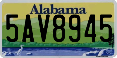 AL license plate 5AV8945