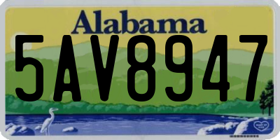 AL license plate 5AV8947