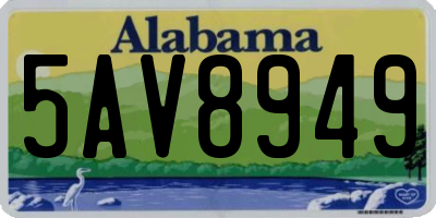 AL license plate 5AV8949
