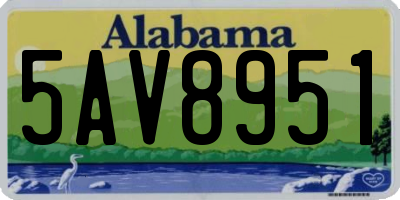 AL license plate 5AV8951