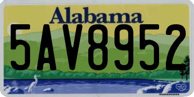 AL license plate 5AV8952