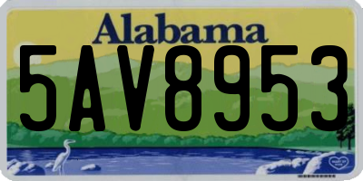 AL license plate 5AV8953