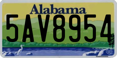 AL license plate 5AV8954
