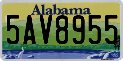 AL license plate 5AV8955