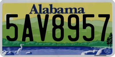 AL license plate 5AV8957
