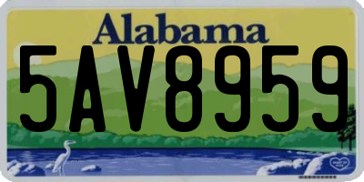 AL license plate 5AV8959