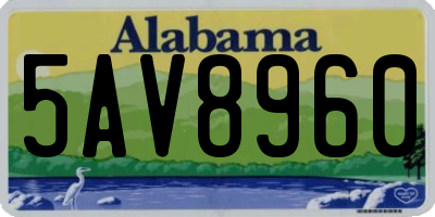 AL license plate 5AV8960