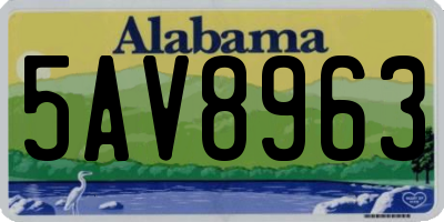 AL license plate 5AV8963