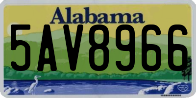 AL license plate 5AV8966