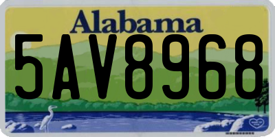 AL license plate 5AV8968