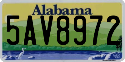 AL license plate 5AV8972