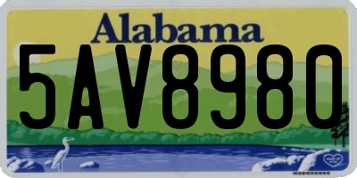 AL license plate 5AV8980