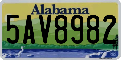 AL license plate 5AV8982