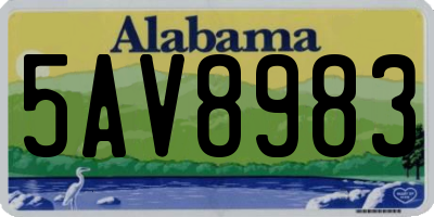 AL license plate 5AV8983