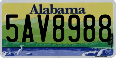 AL license plate 5AV8988