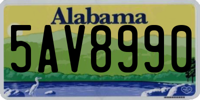 AL license plate 5AV8990