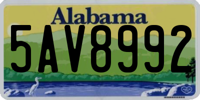 AL license plate 5AV8992