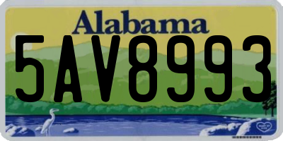 AL license plate 5AV8993