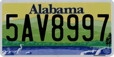 AL license plate 5AV8997