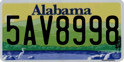 AL license plate 5AV8998