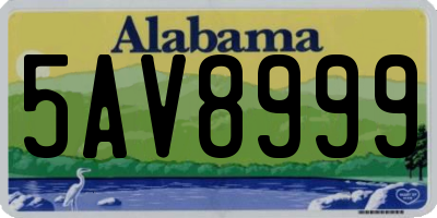 AL license plate 5AV8999