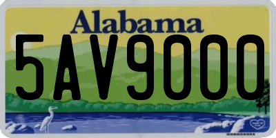 AL license plate 5AV9000