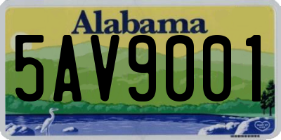 AL license plate 5AV9001