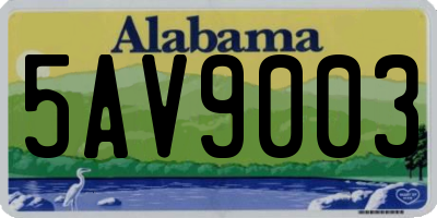 AL license plate 5AV9003