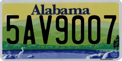 AL license plate 5AV9007