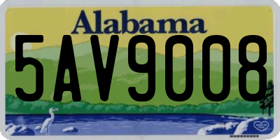AL license plate 5AV9008