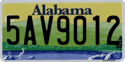 AL license plate 5AV9012