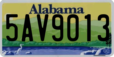 AL license plate 5AV9013
