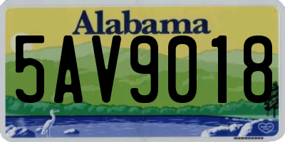 AL license plate 5AV9018