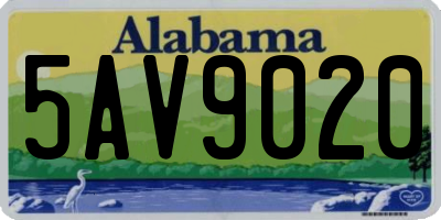 AL license plate 5AV9020