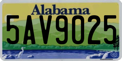 AL license plate 5AV9025