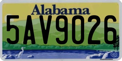 AL license plate 5AV9026