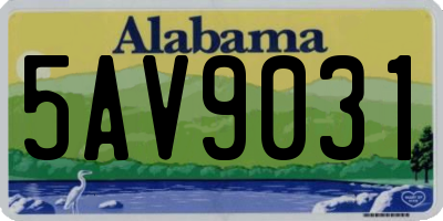 AL license plate 5AV9031