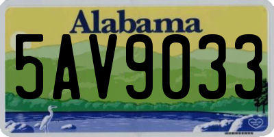 AL license plate 5AV9033