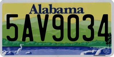 AL license plate 5AV9034