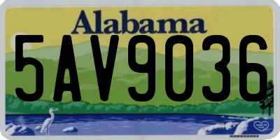 AL license plate 5AV9036