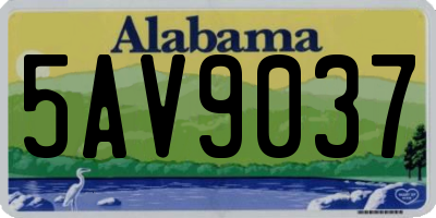 AL license plate 5AV9037
