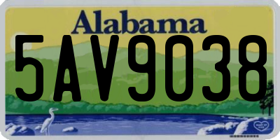 AL license plate 5AV9038