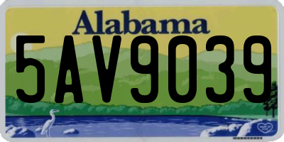 AL license plate 5AV9039