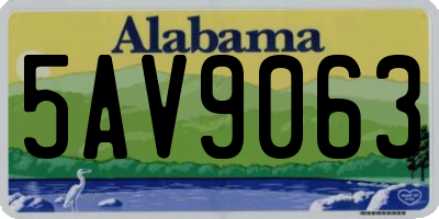 AL license plate 5AV9063