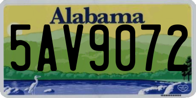 AL license plate 5AV9072