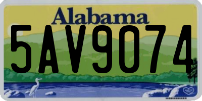 AL license plate 5AV9074