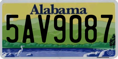 AL license plate 5AV9087