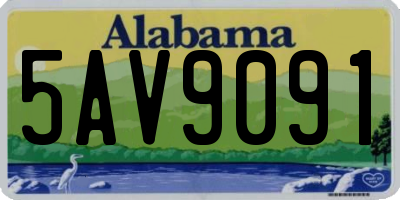 AL license plate 5AV9091